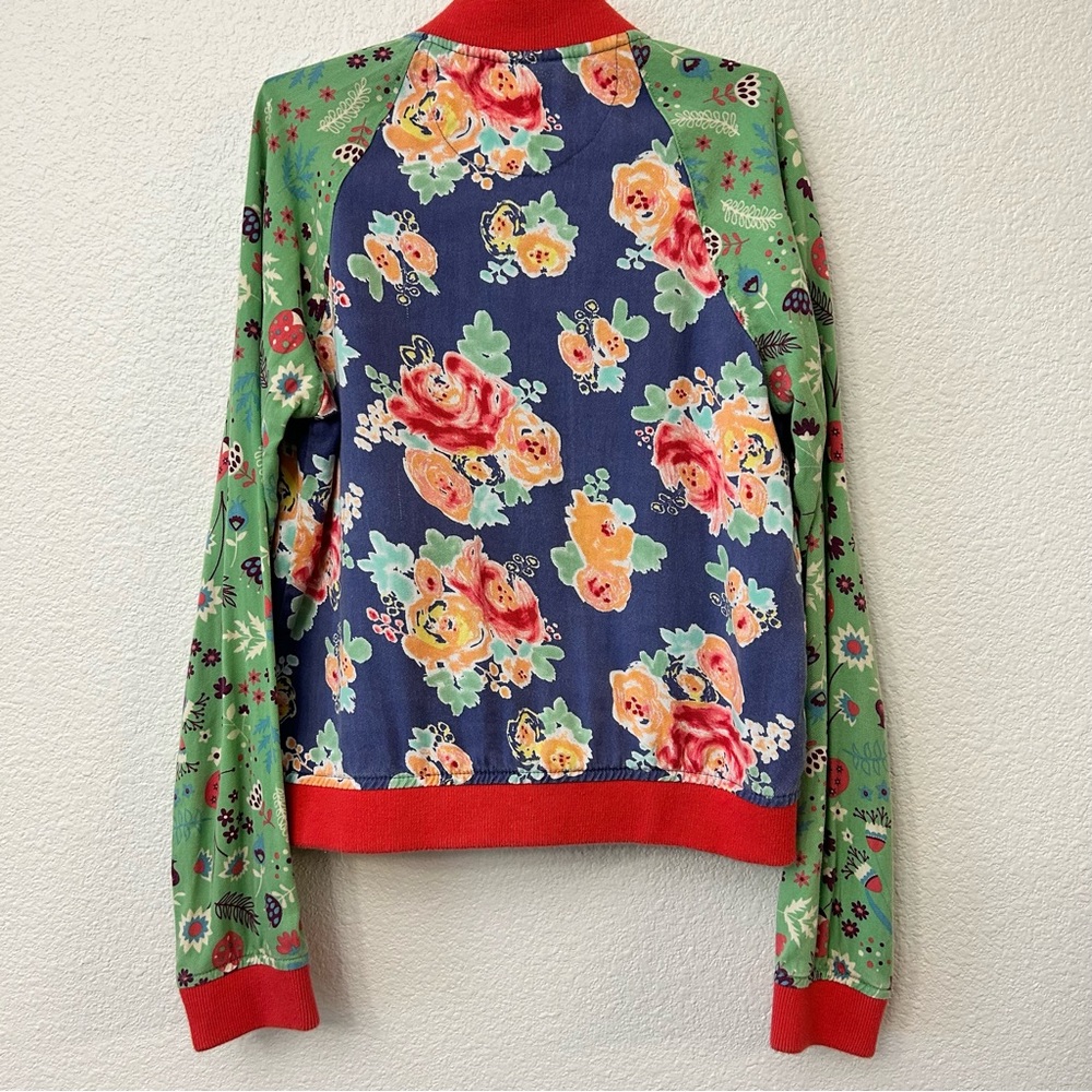 Matilda Jane Cabin Night Bomber Jacket Mixed Print Size 10 - Picture 3 of 4